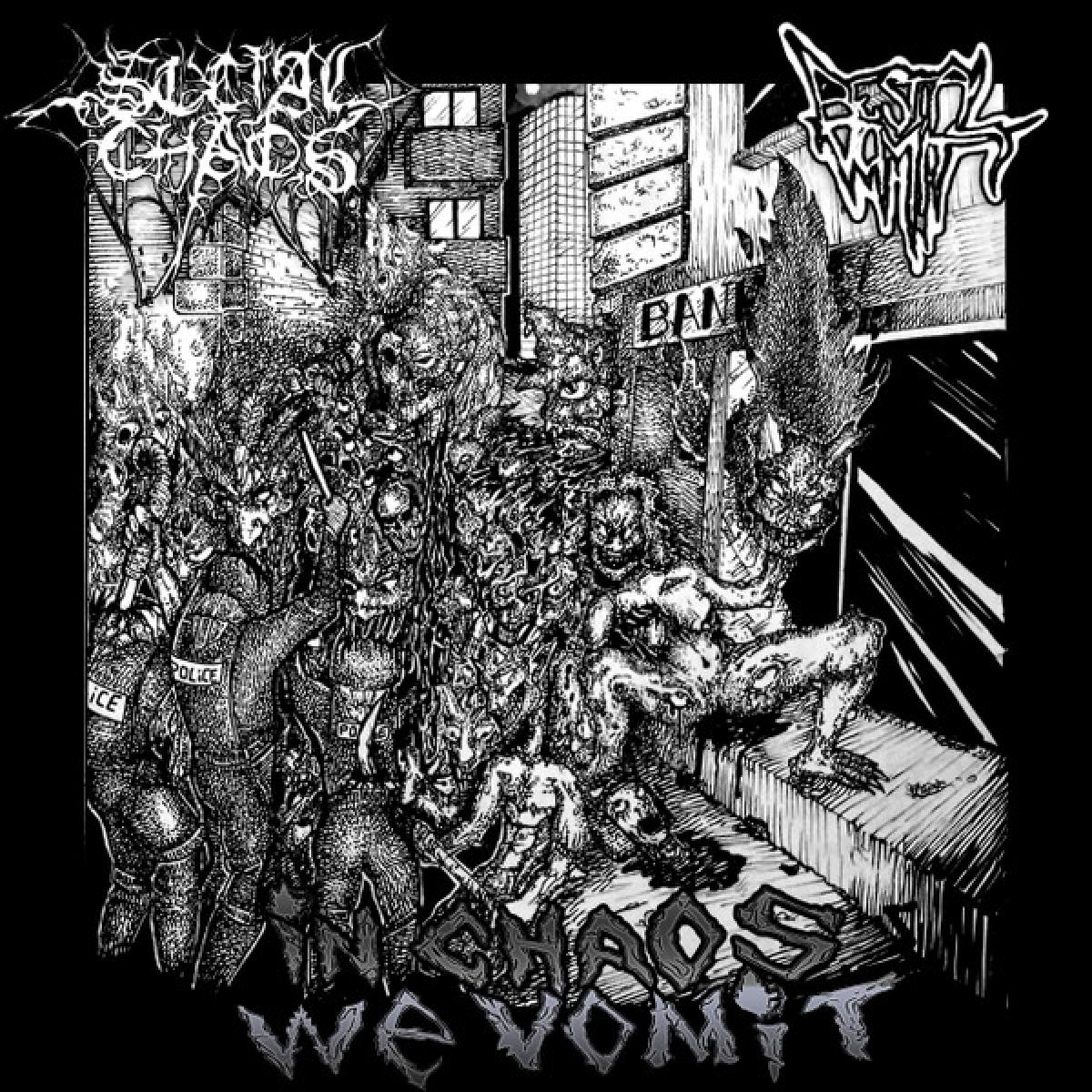 Social Chaos / Bestial Vomit "In Chaos We Vomit" split 10"
